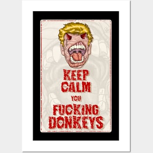 Devil Gordy, Keep Calm you F*****g Donkeys Posters and Art